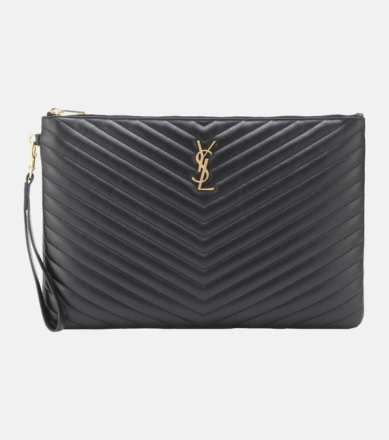 Saint Laurent Cassandre matelass√É¬© leather clutch. Shop Saint Laurent Clutches for women now.