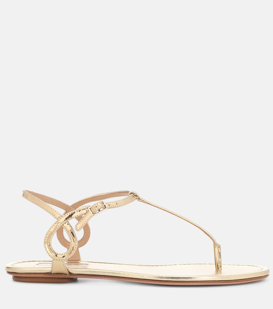 Aquazzura Almost Bare metallic leather sandals