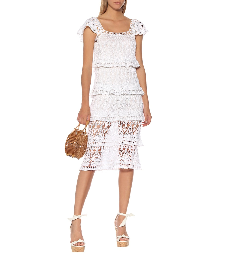 Anna Kosturova Cotillion crochet maxi dress