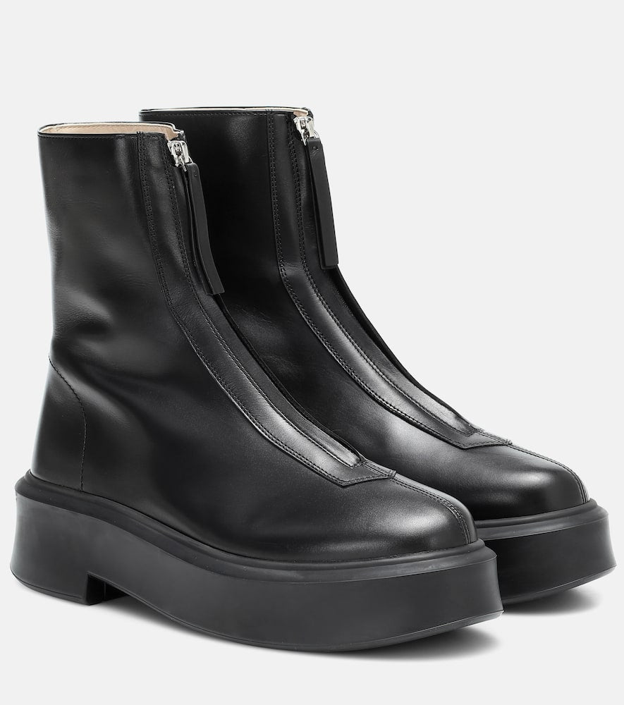 The Row Zipped 1 leather ankle boots - The Row Zipped 1 皮革踝靴