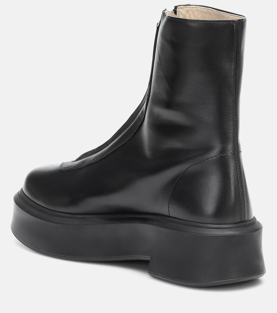 The Row Zipped 1 leather ankle boots