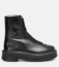 The Row Zipped 1 leather ankle boots