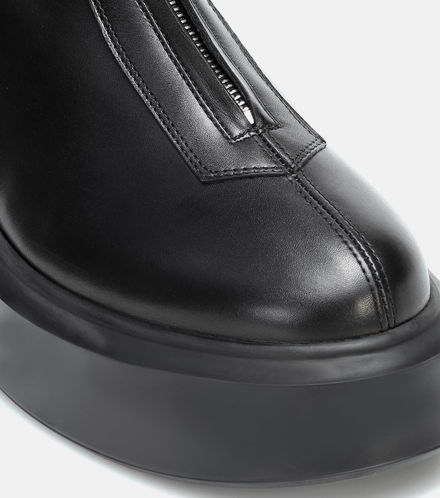 The Row Zipped 1 leather ankle boots
