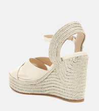 Jimmy Choo Dellena 100 leather-trimmed espadrilles