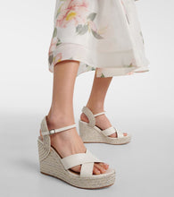 Jimmy Choo Dellena 100 leather-trimmed espadrilles