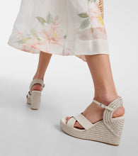 Jimmy Choo Dellena 100 leather-trimmed espadrilles