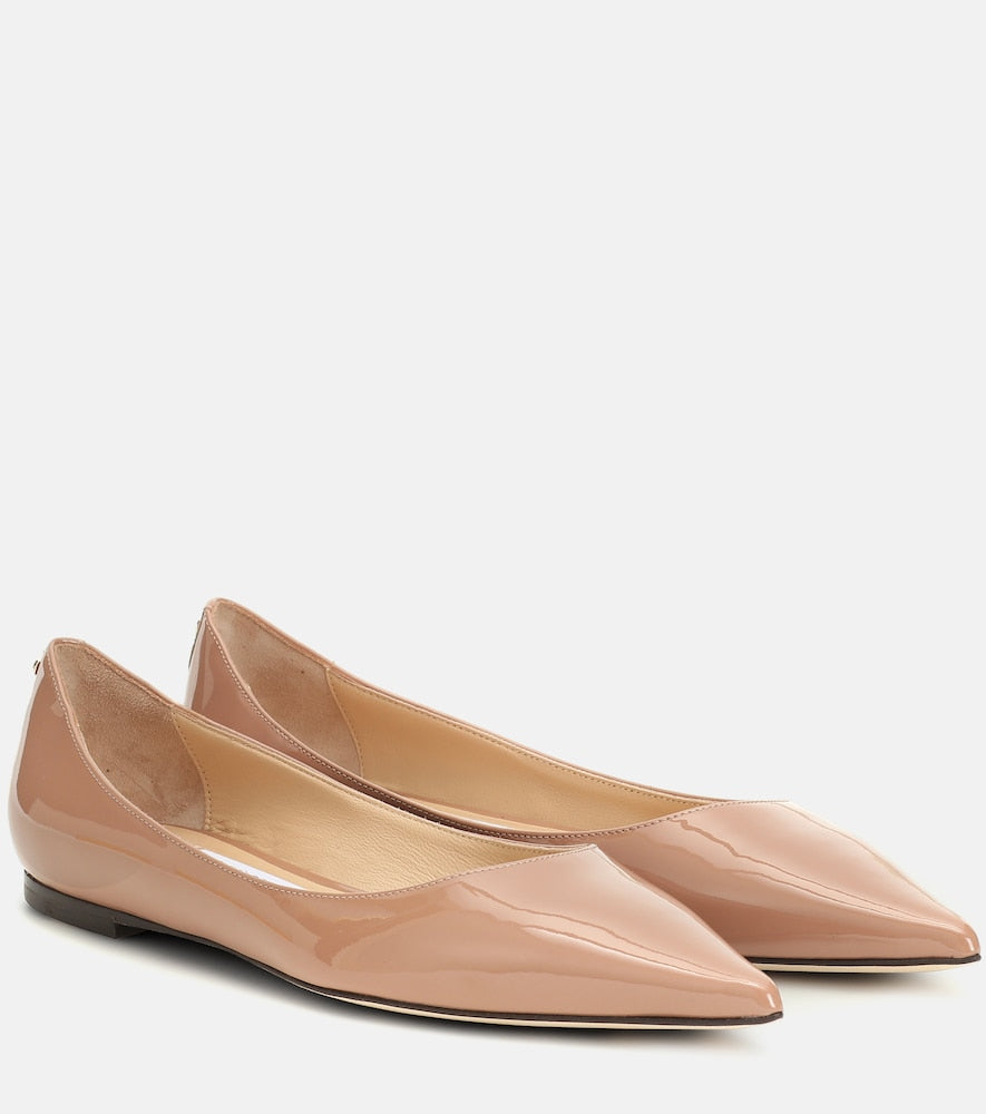 Jimmy Choo Love patent leather ballet flats - Jimmy Choo Love漆皮芭蕾平底鞋