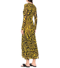 Ganni Animal-print mesh wrap dress