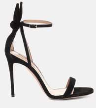 Aquazzura Bow Tie 105 suede sandals