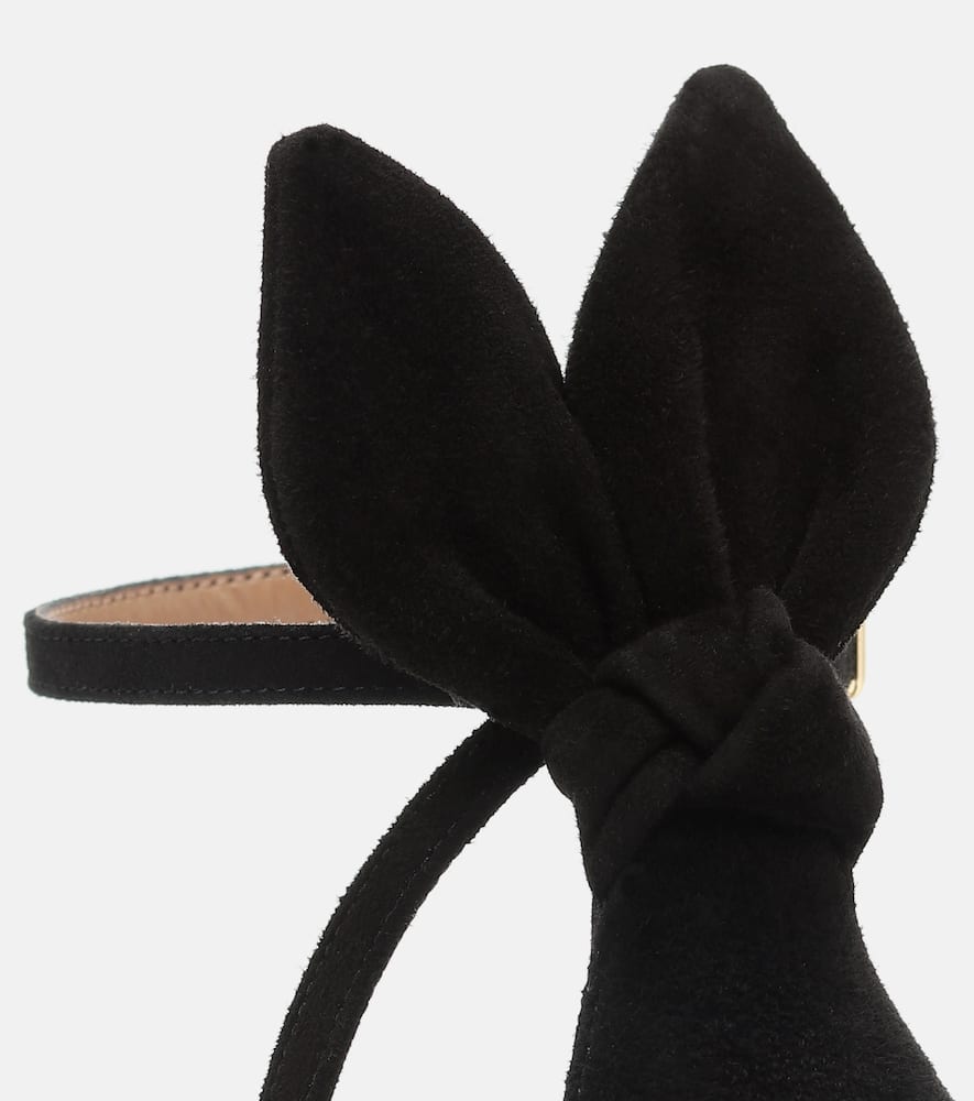 Aquazzura Bow Tie 105 suede sandals