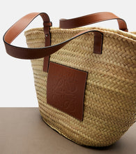 Loewe Large leather-trimmed basket tote
