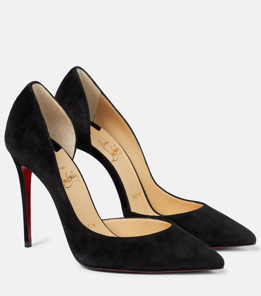 Black Christian Louboutin Iriza 100 suede pumps - High-Heel Pumps
