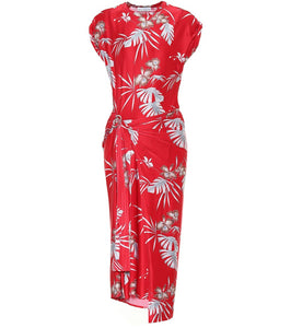 Rabanne Printed jersey midi wrap dress