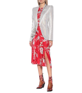 Rabanne Printed jersey midi wrap dress