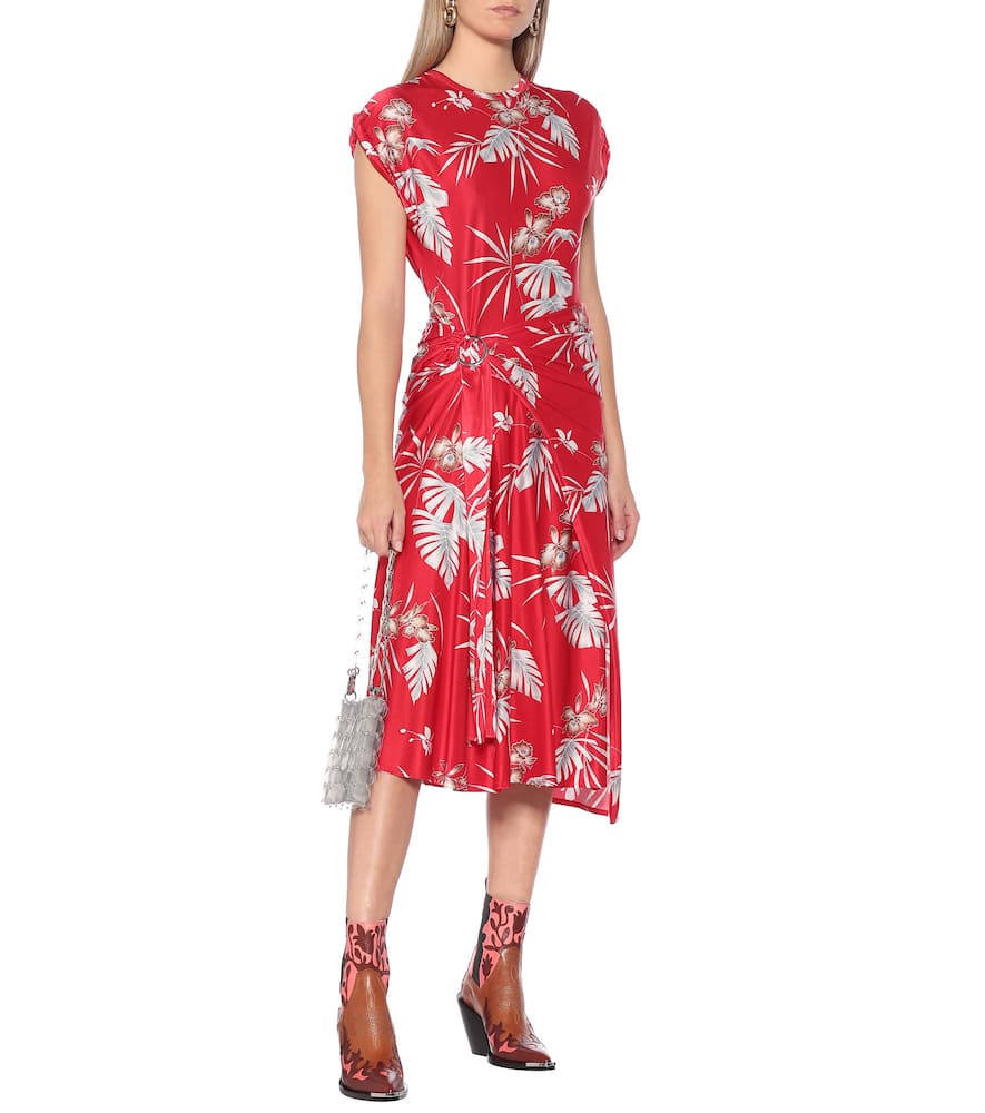 Rabanne Printed jersey midi wrap dress