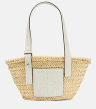 Loewe Small leather-trimmed basket tote. Shop Loewe Tote Bags for women now.