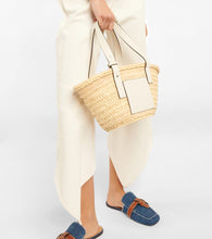 Loewe Small leather-trimmed basket tote