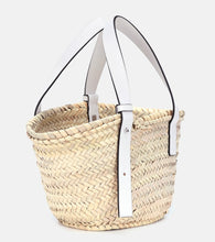 Loewe Small leather-trimmed basket tote