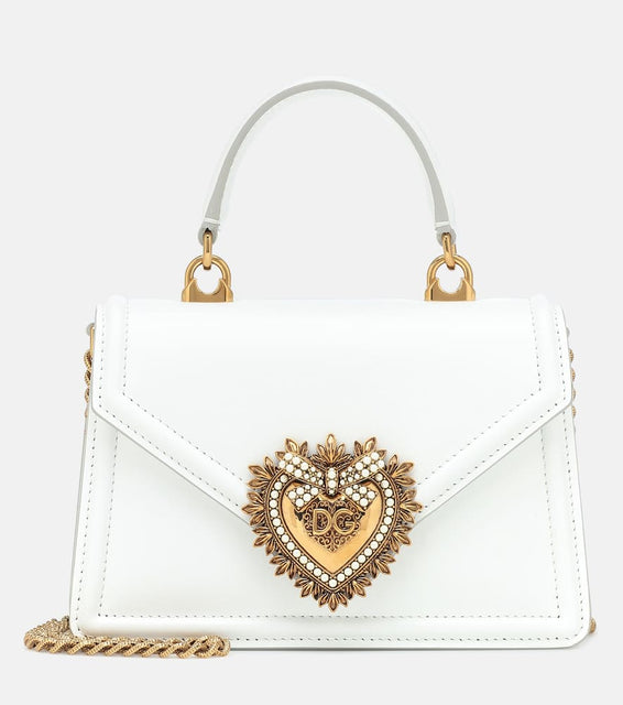 Dolce&Gabbana Devotion Small leather shoulder bag. Shop Dolce&Gabbana Shoulder Bags for women now.
