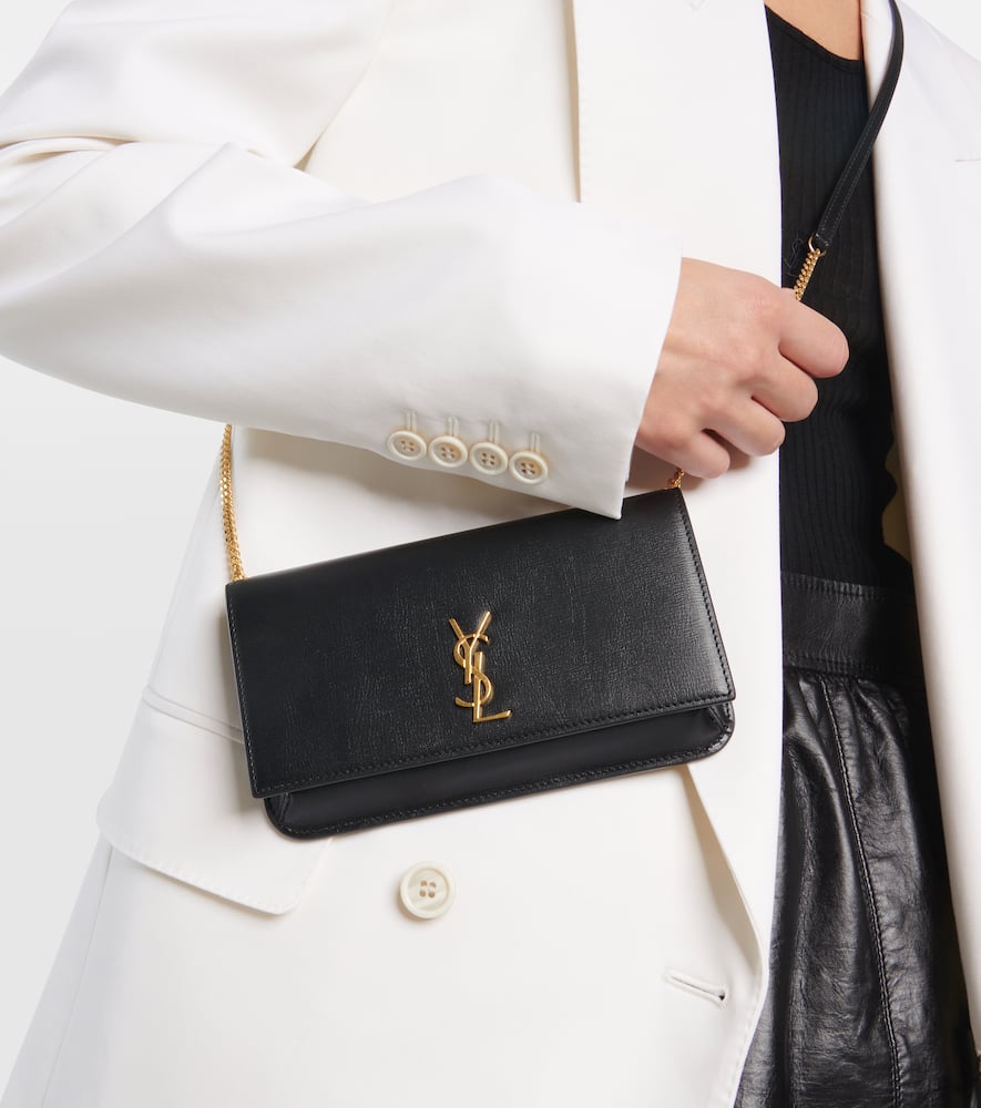 Saint Laurent Cassandre leather phone pouch