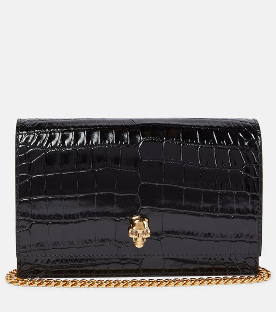 Alexander McQueen Skull Small leather crossbody bag. Shop Alexander McQueen Shoulder Bags for women now.