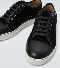 Lanvin Suede and leather cap-toe sneakers