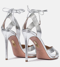 Aquazzura Ari 105 metallic leather sandals