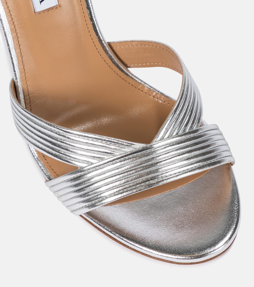 Aquazzura Ari 105 metallic leather sandals