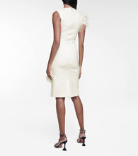 Christopher Kane Feather-trimmed wool-blend dress