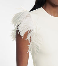 Christopher Kane Feather-trimmed wool-blend dress