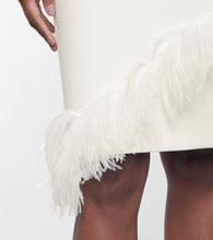 Christopher Kane Feather-trimmed wool-blend dress