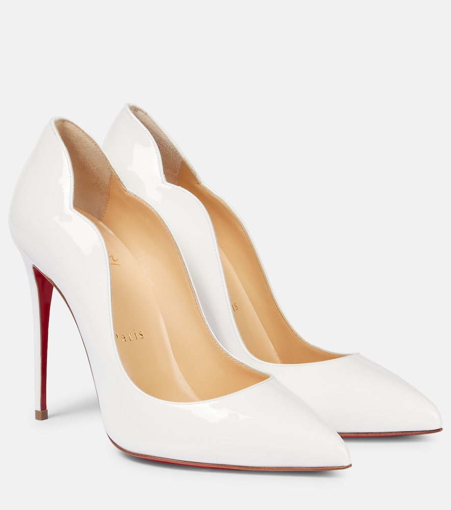 White Christian Louboutin Hot Chick 100 patent leather pumps - High-Heel Pumps