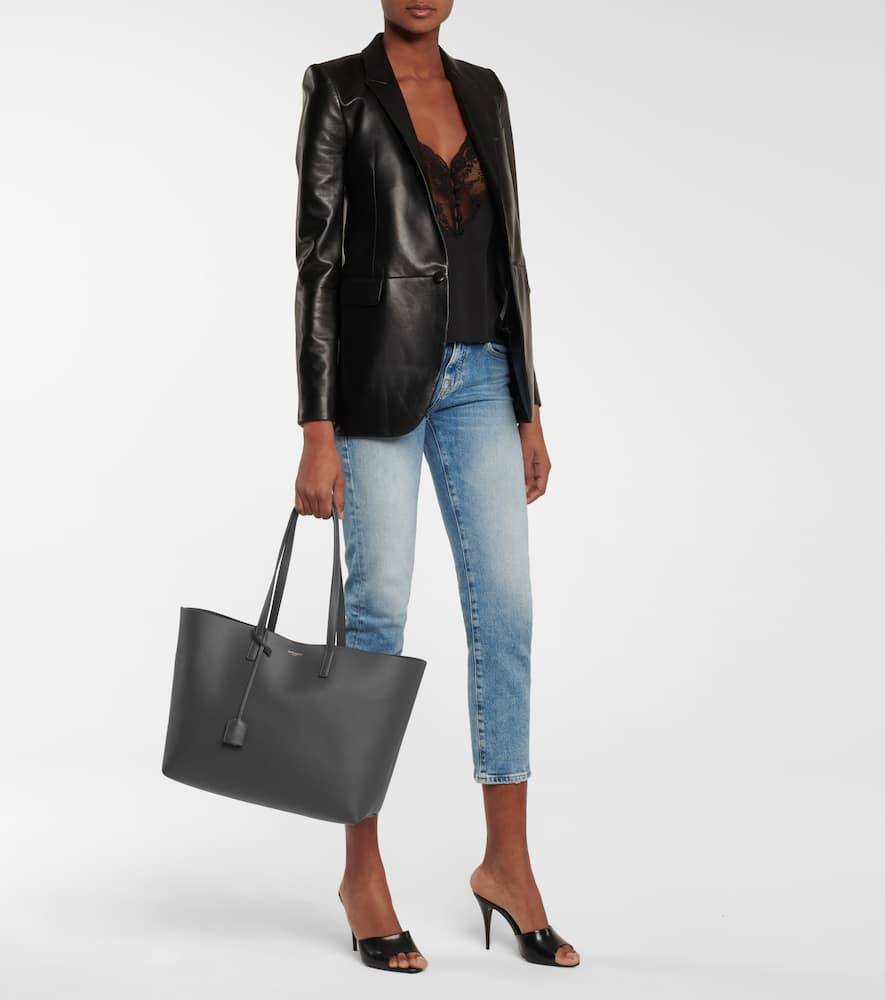 Saint Laurent Shopping E/W leather tote