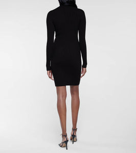 Wolford Ribbed-knit wool and cotton minidress