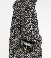 Balenciaga Hourglass croc-effect leather wallet on chain