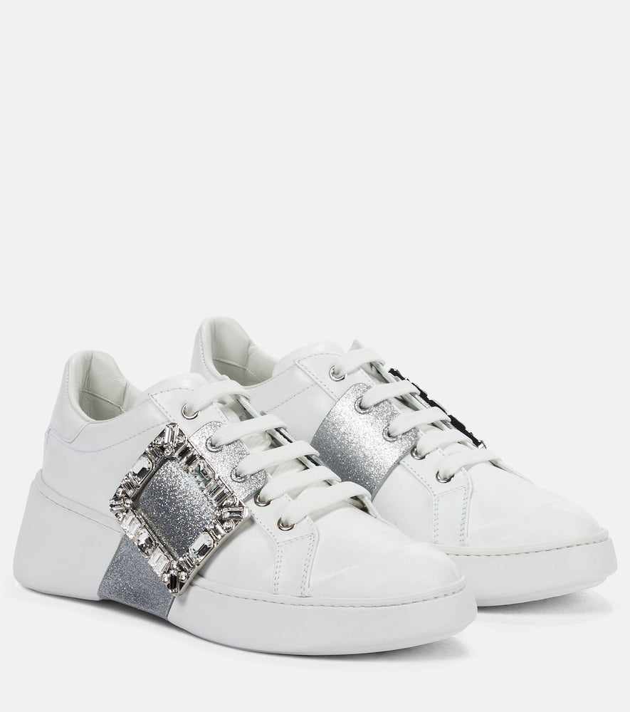Roger Vivier Viv' Skate leather sneakers - Roger Vivier Viv' Skate 皮革运动鞋