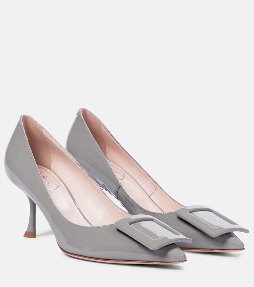 Roger Vivier Viv' In The City patent leather pumps (Grey) - Mid Heel Pumps
