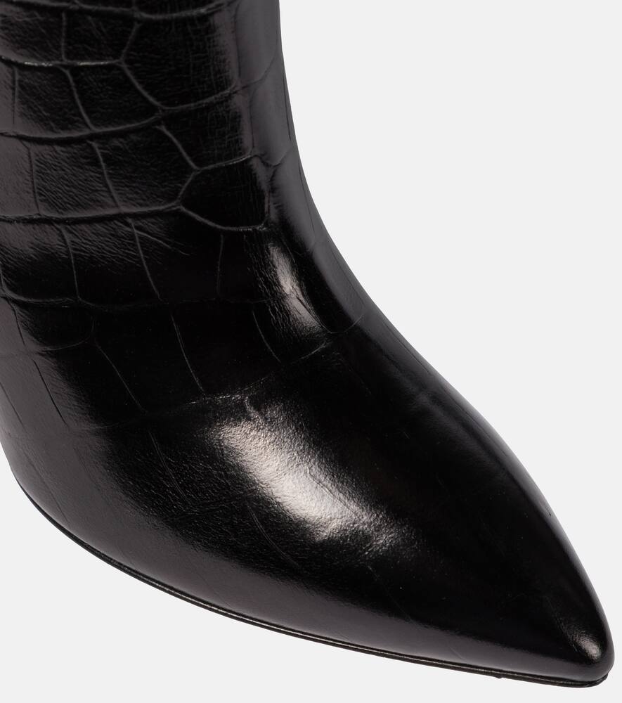 Paris Texas Croc-effect leather knee-high boots