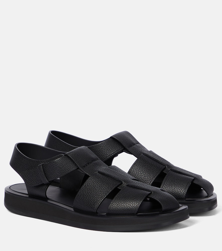 The Row Fisherman leather sandals - The Row 渔夫皮凉鞋
