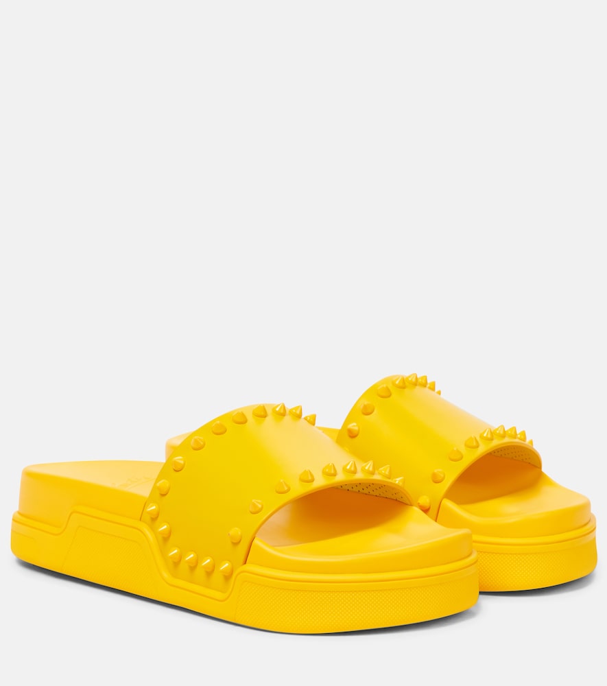 Christian Louboutin Pool Stud embellished slides - Christian Louboutin 镶钉泳池拖鞋