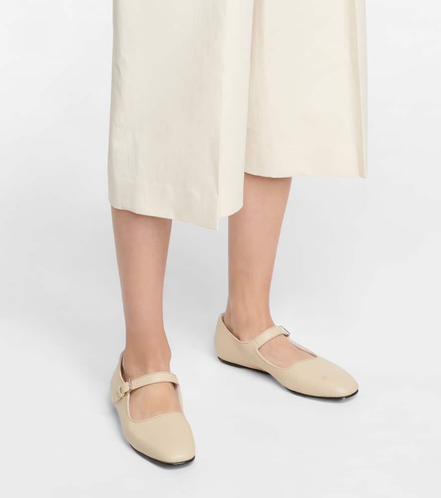 The Row Ava leather ballet flats