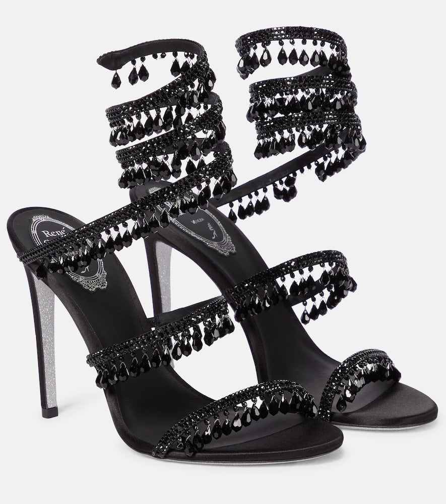 Rene Caovilla Chandelier embellished satin sandals - 蕾妮·卡奥维拉吊灯装饰缎面凉鞋