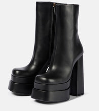 Versace Intrico leather platform ankle boots