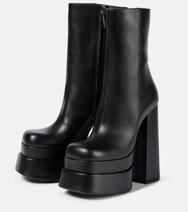 Versace Intrico leather platform ankle boots