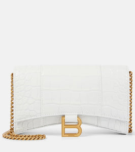 Balenciaga Hourglass leather wallet on chain. Shop Balenciaga Shoulder Bags for women now.