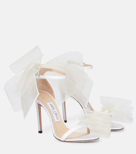 Jimmy Choo Aveline 100 bow-trimmed sandals