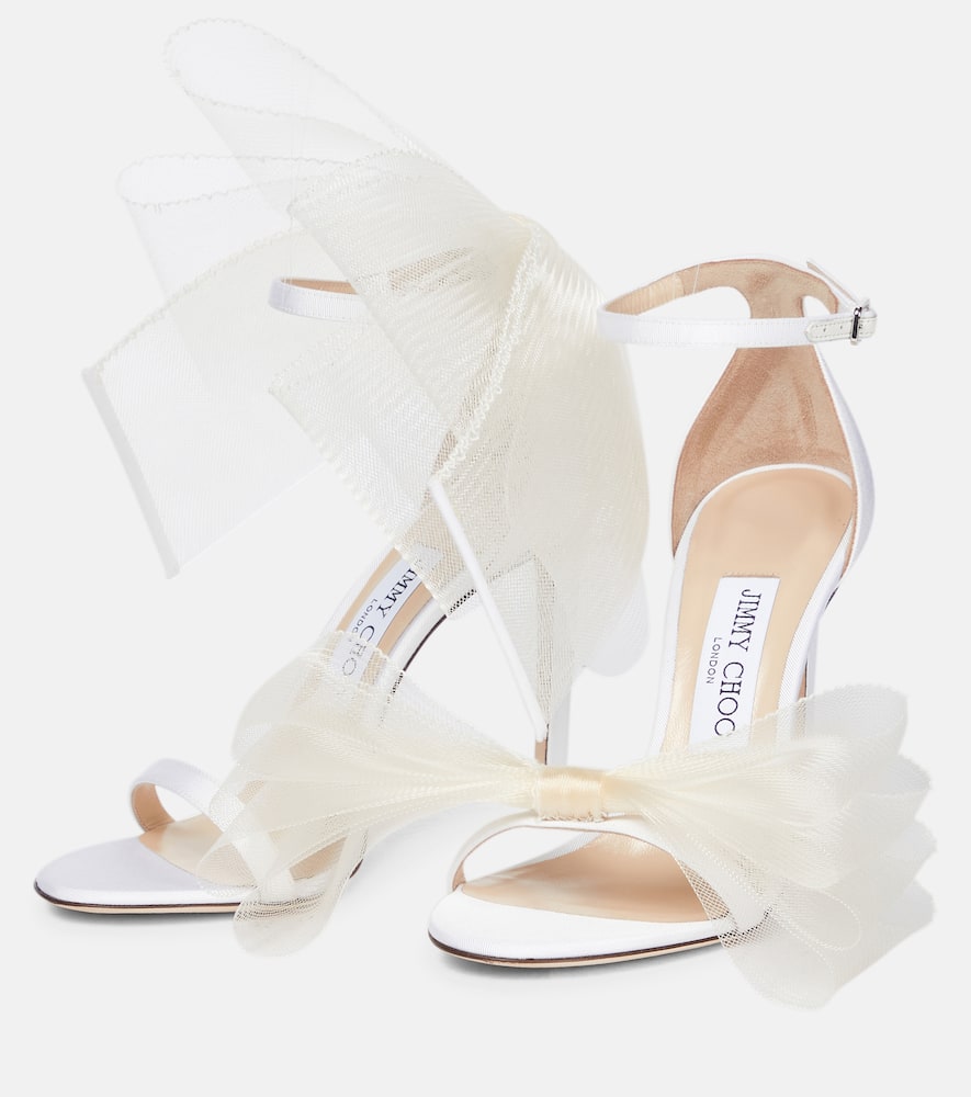 Jimmy Choo Aveline 100 bow-trimmed sandals