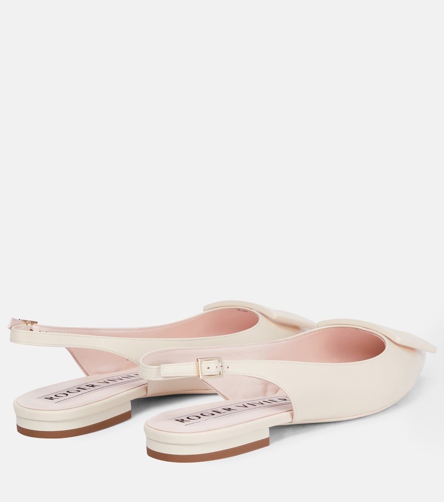 Roger Vivier Gommettine leather slingback flats