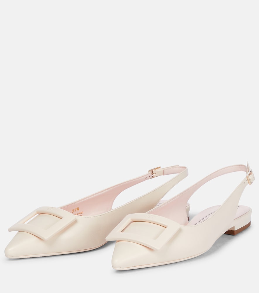 Roger Vivier Gommettine leather slingback flats