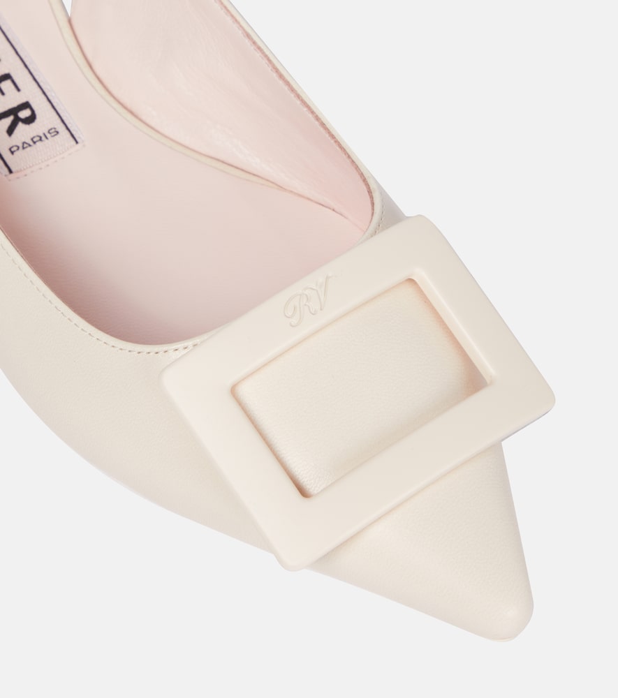Roger Vivier Gommettine leather slingback flats